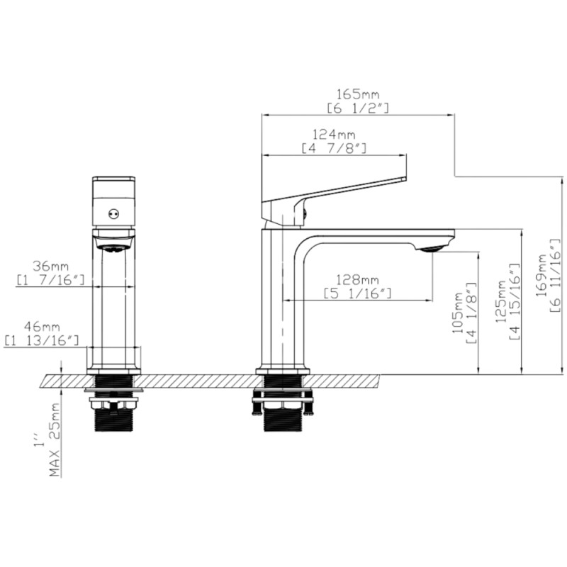 Q-Tap Capricorn Chrome (k26) QTCAP1060102C48219 Габаритные размеры