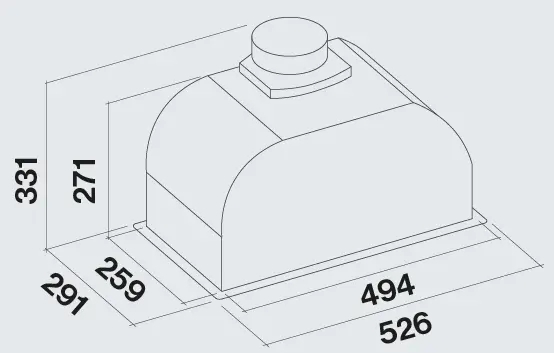 Falmec Gruppo Incasso Plus 50 (CGIW50.E26P2#EUI490F) Габаритні розміри