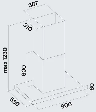 Falmec Plane Plus NRS 90 (CPLI90.E24P2#EUN490F) Габаритні розміри