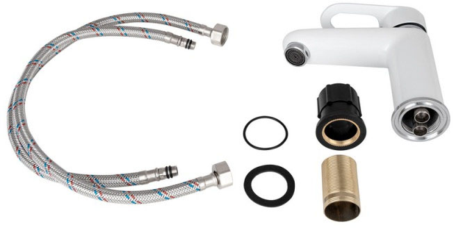 в продажу Змішувачі для раковини Lidz Latwa 001 (k35) White LDLAT001WHI45423 - фото 3