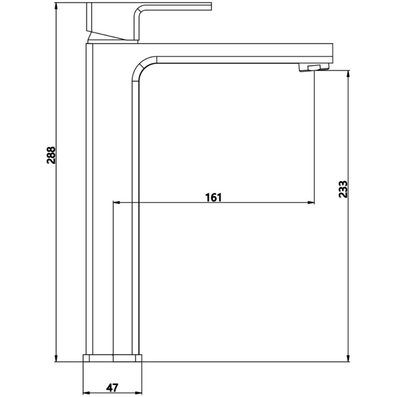 Lidz Dozorca 001FH (k35) Chrome LDDOZ001FHCRM48990 Габаритні розміри