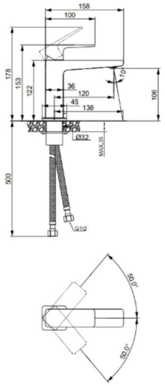 Lidz Orion 001F (k25) Chrome LDORI001FCRM48091 Габаритні розміри