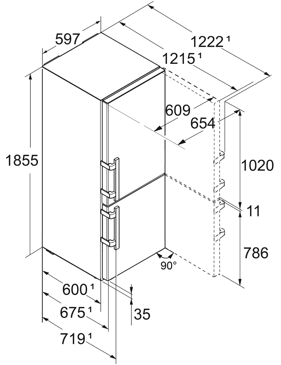 Liebherr SCNsdc 525i Prime Габаритні розміри