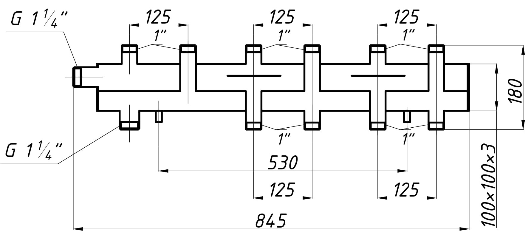 Romstal M.3.2/125 на 5 контурів (73TG2002) Габаритні розміри