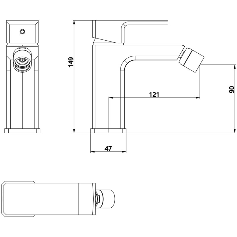 Lidz Dozorca 001AF (k35) Chrome LDDOZ001AFCRM48991 Габаритні розміри