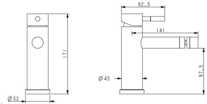 Lidz Aria 001AF (k35) LDARI001AFNKS46096 Nickel Габаритні розміри