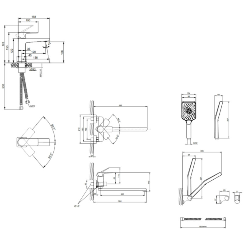 Lidz Orion 001F + Orion 005 (LDORI001FCRM4809150838) Габаритні розміри