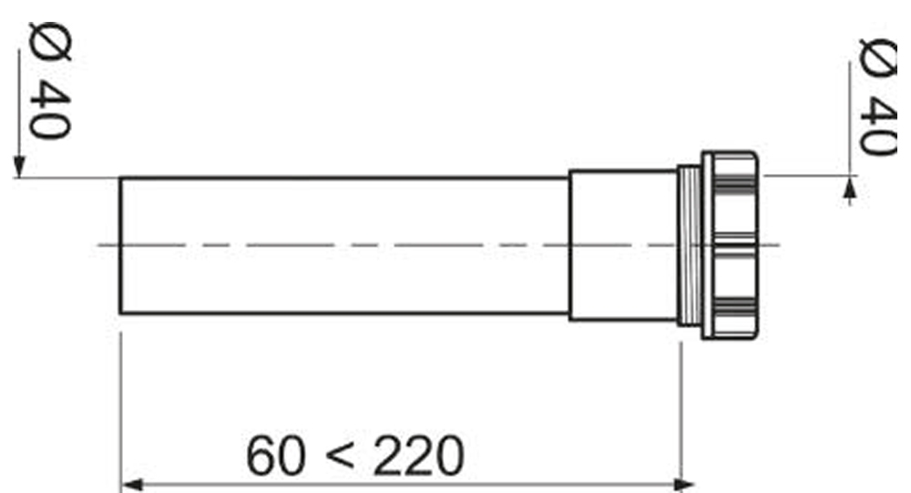 Wirquin Espace Ø40x40мм (9549251) Габаритные размеры