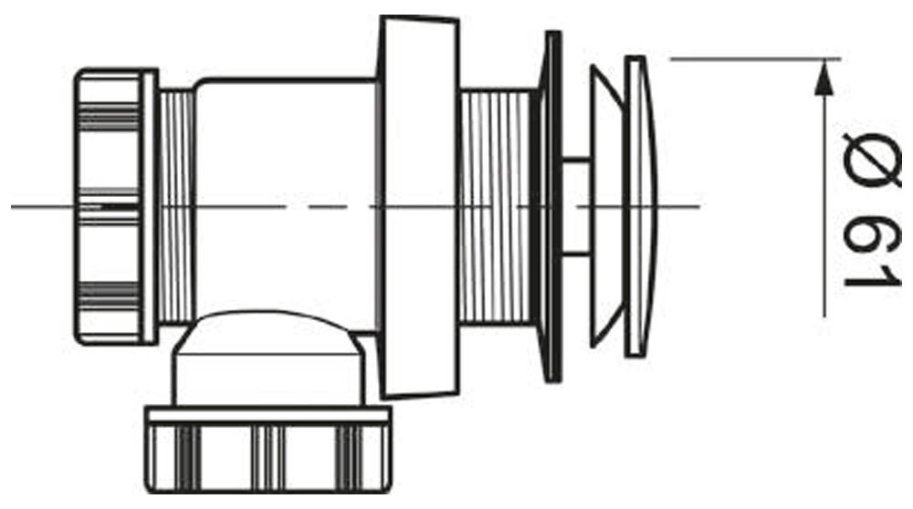Wirquin Click-Clack Ø61мм (9545802) Габаритные размеры