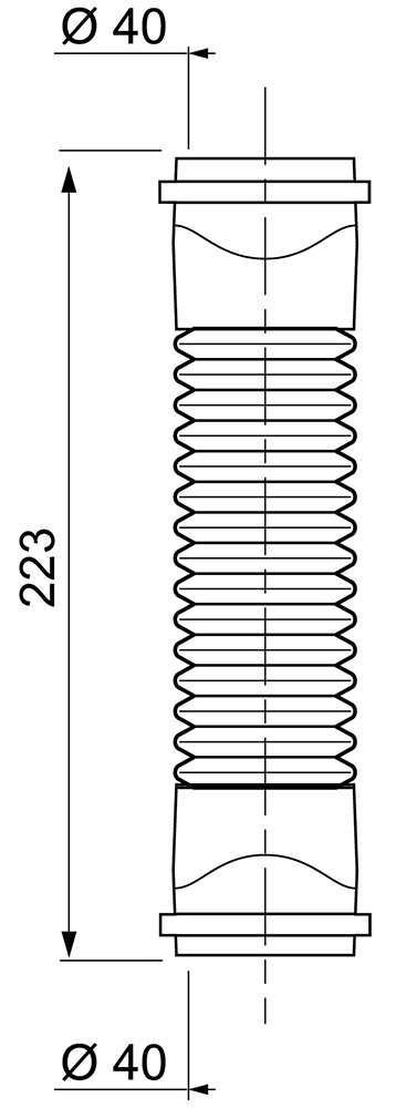 Wirquin Magiflex Ø40мм F-F 223мм (9549351) Габаритні розміри