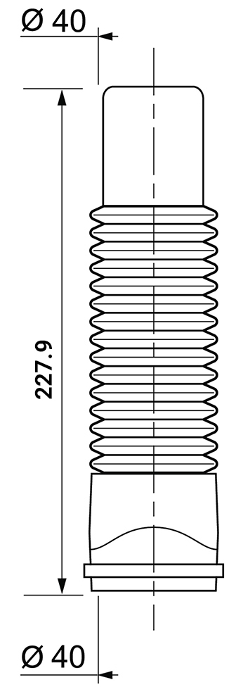 Wirquin Magiflex Ø40мм F-M 227.9мм (9549354) Габаритні розміри
