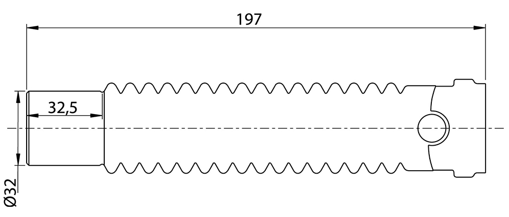 Wirquin Magiflex Ø32мм F-M 197мм (9549355) Габаритні розміри