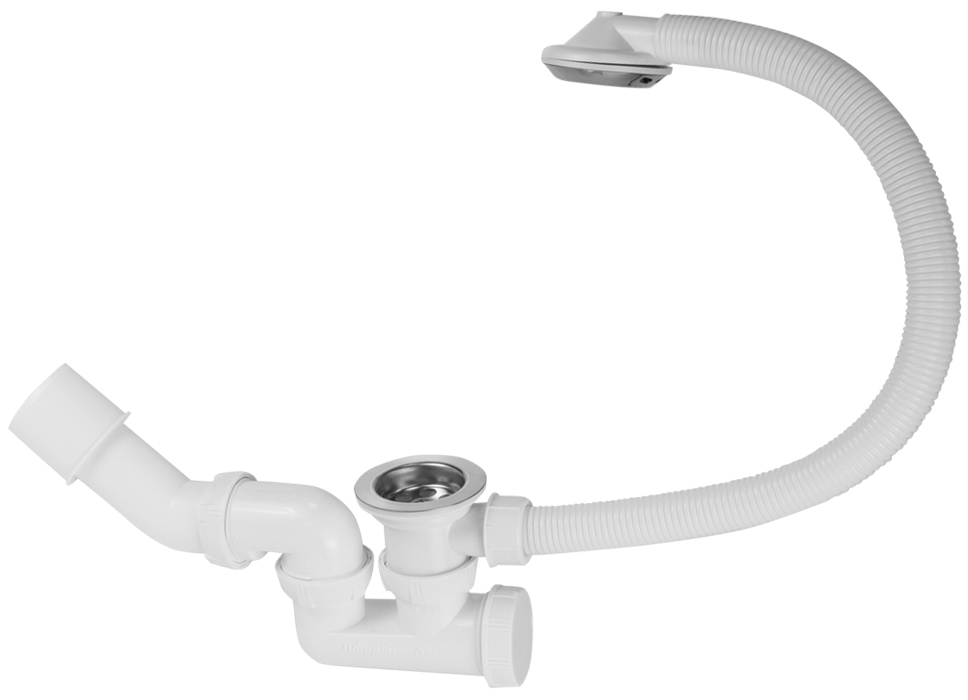 Сифон Wirquin Ø40/50мм з пробкою на ланцюжку та адаптером (9543420) ціна 553 грн - фотографія 2