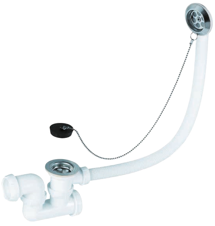 Сифон Wirquin Ø40/50мм з пробкою на ланцюжку та адаптером (9543420)