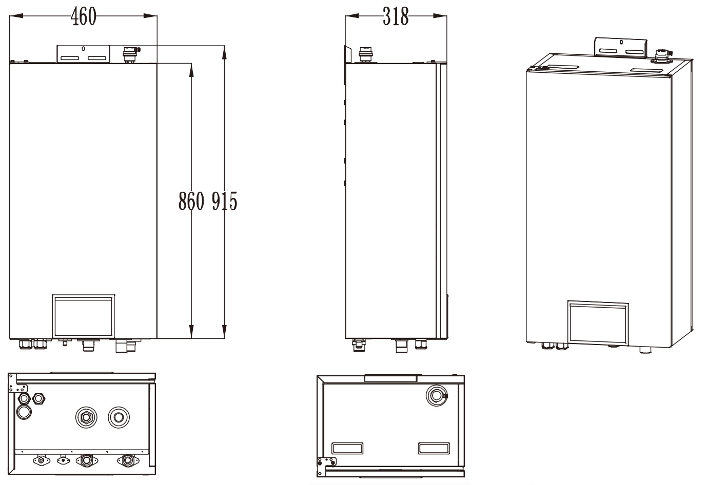 Gree Versati III Split GRS-CQ8.0Pd/NhH-M Габаритные размеры