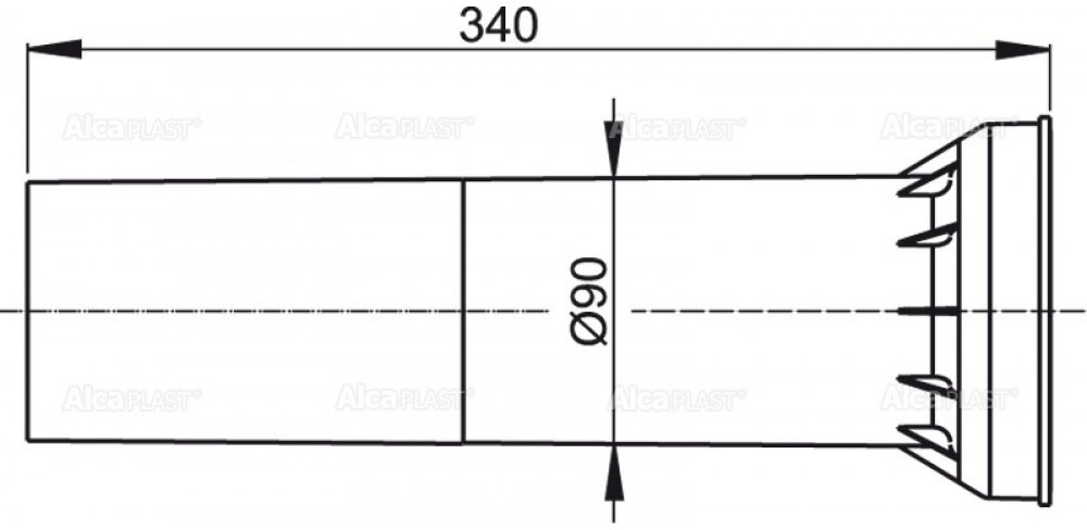 AlcaPlast M148 Габаритні розміри
