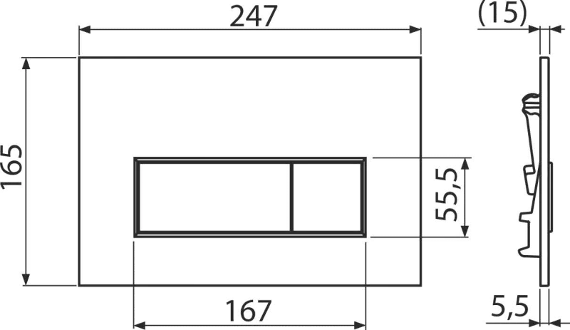 Alcaplast М57-GM-M Габаритні розміри