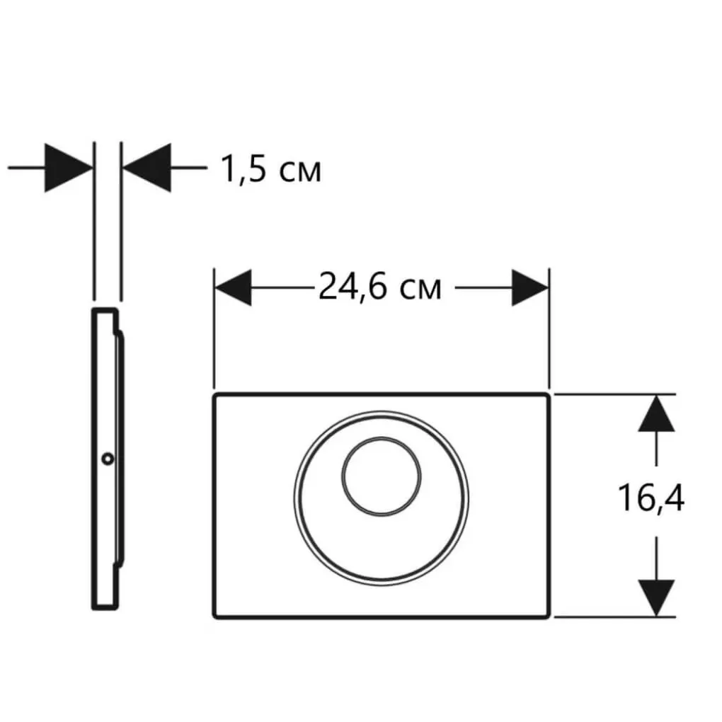 Geberit Sigma10 115.890.DW.6 Габаритні розміри
