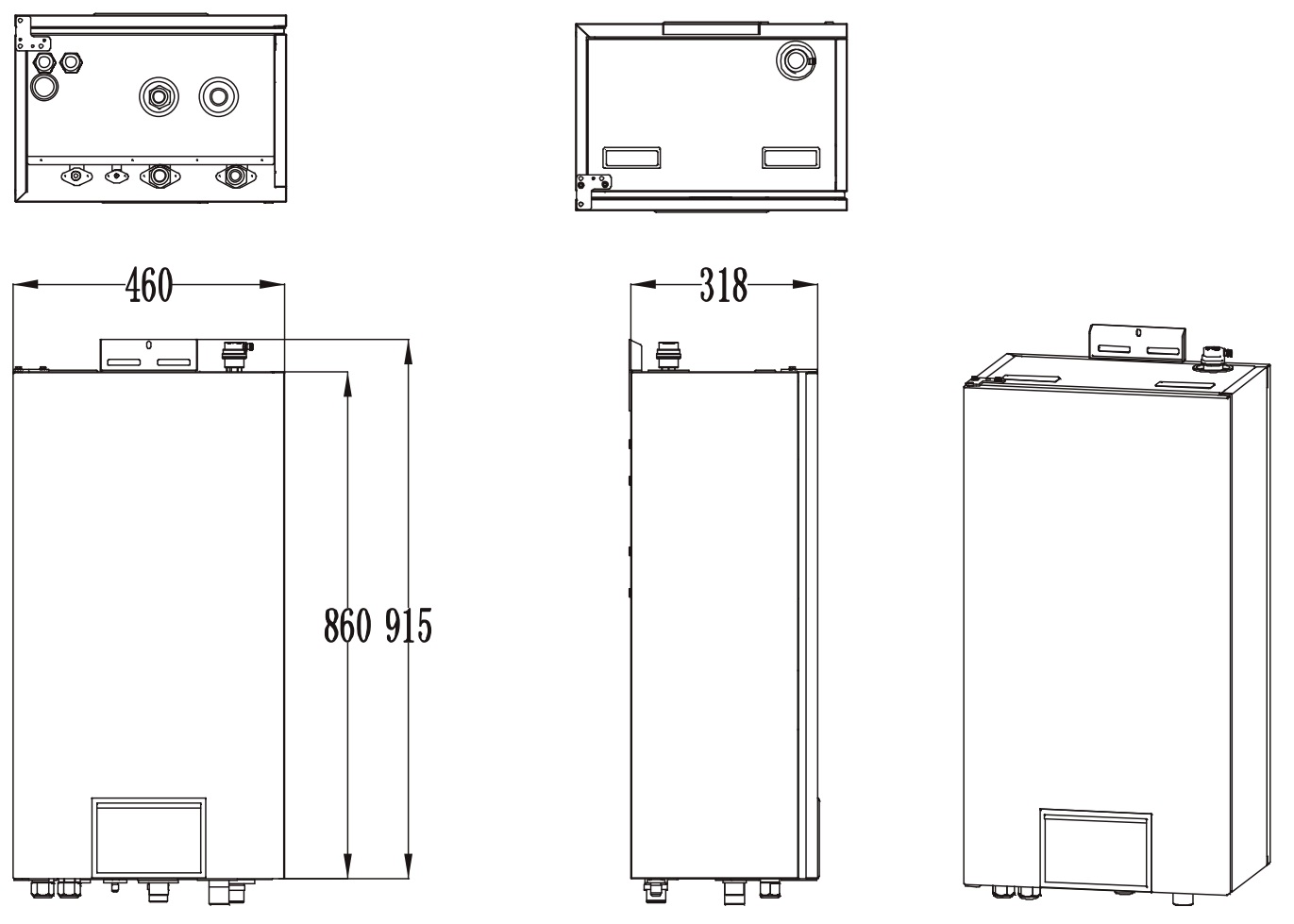 Hoapp Universe Split Type HVH10VA3 Габаритні розміри
