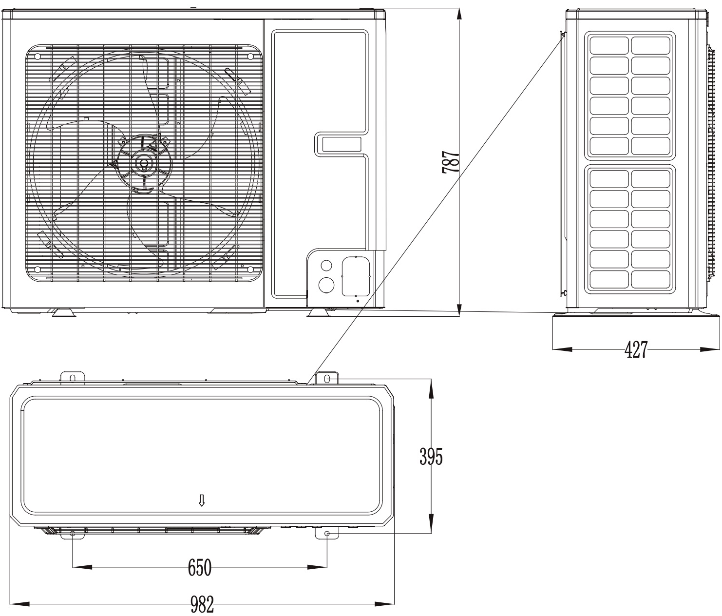 Hoapp Universe Split Type HVH10VA3 Габаритні розміри