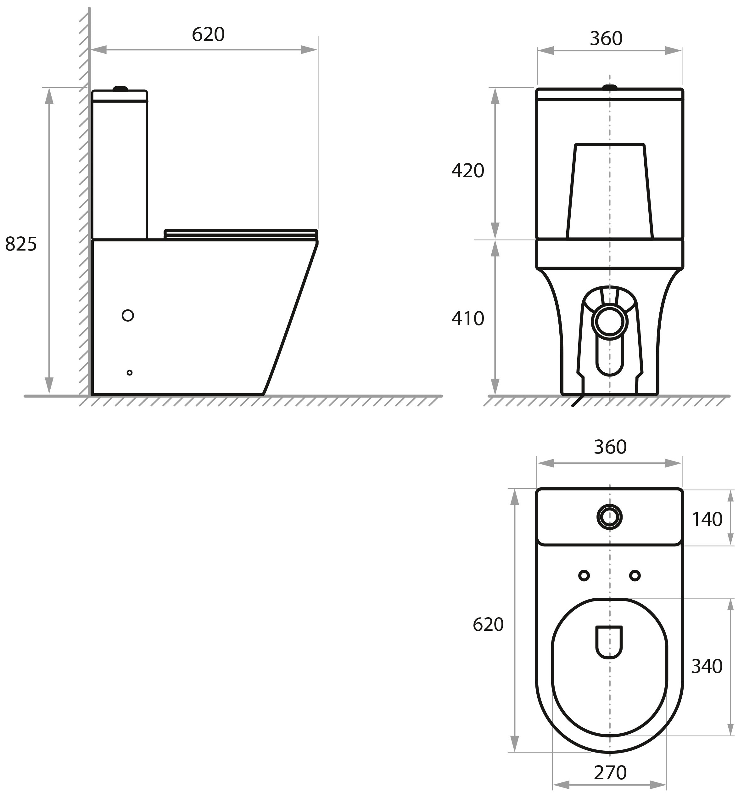 Koller Pool Grace Smart Soft-close (0569550119) Габаритні розміри