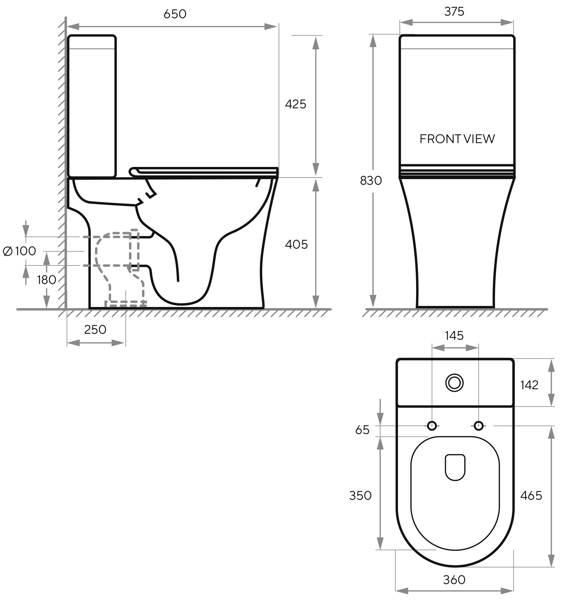 Koller Pool Dakota Soft-close (1805560199) Габаритные размеры