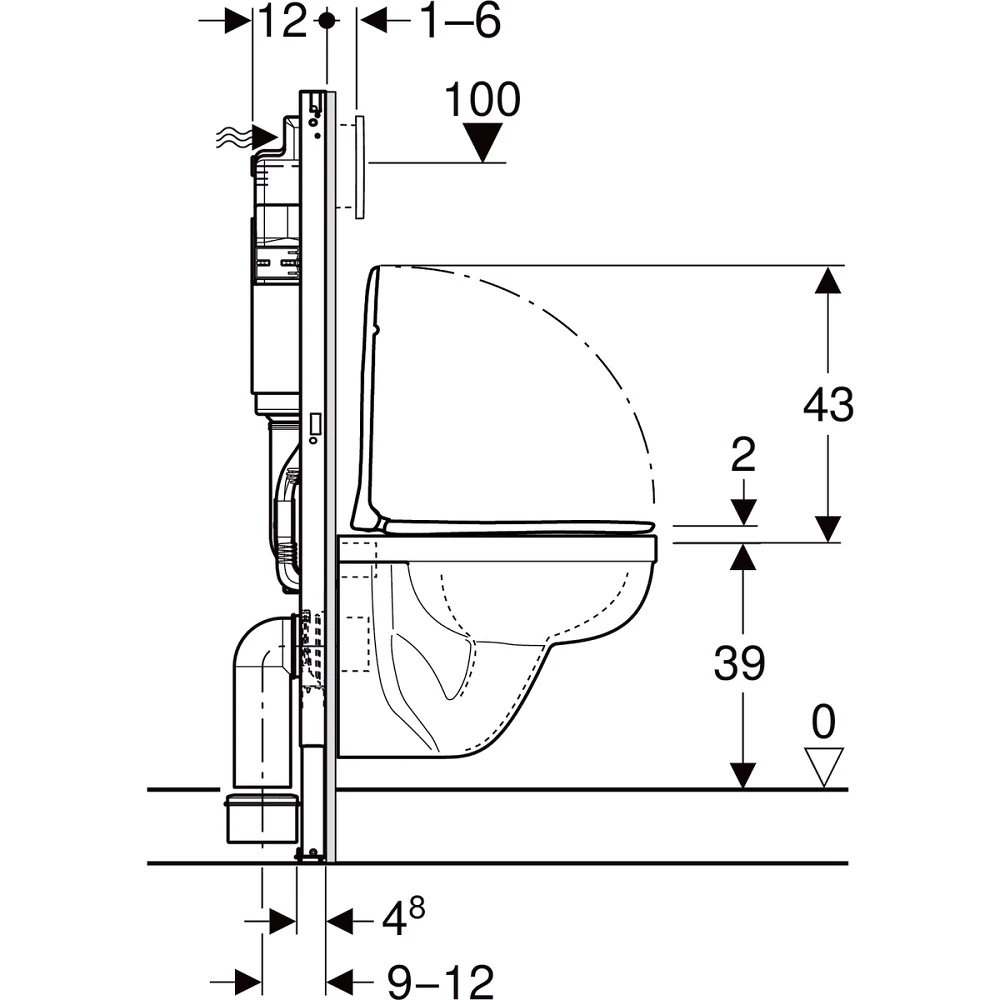 Geberit Duofix Pro 20 118.315.21.3 Габаритні розміри