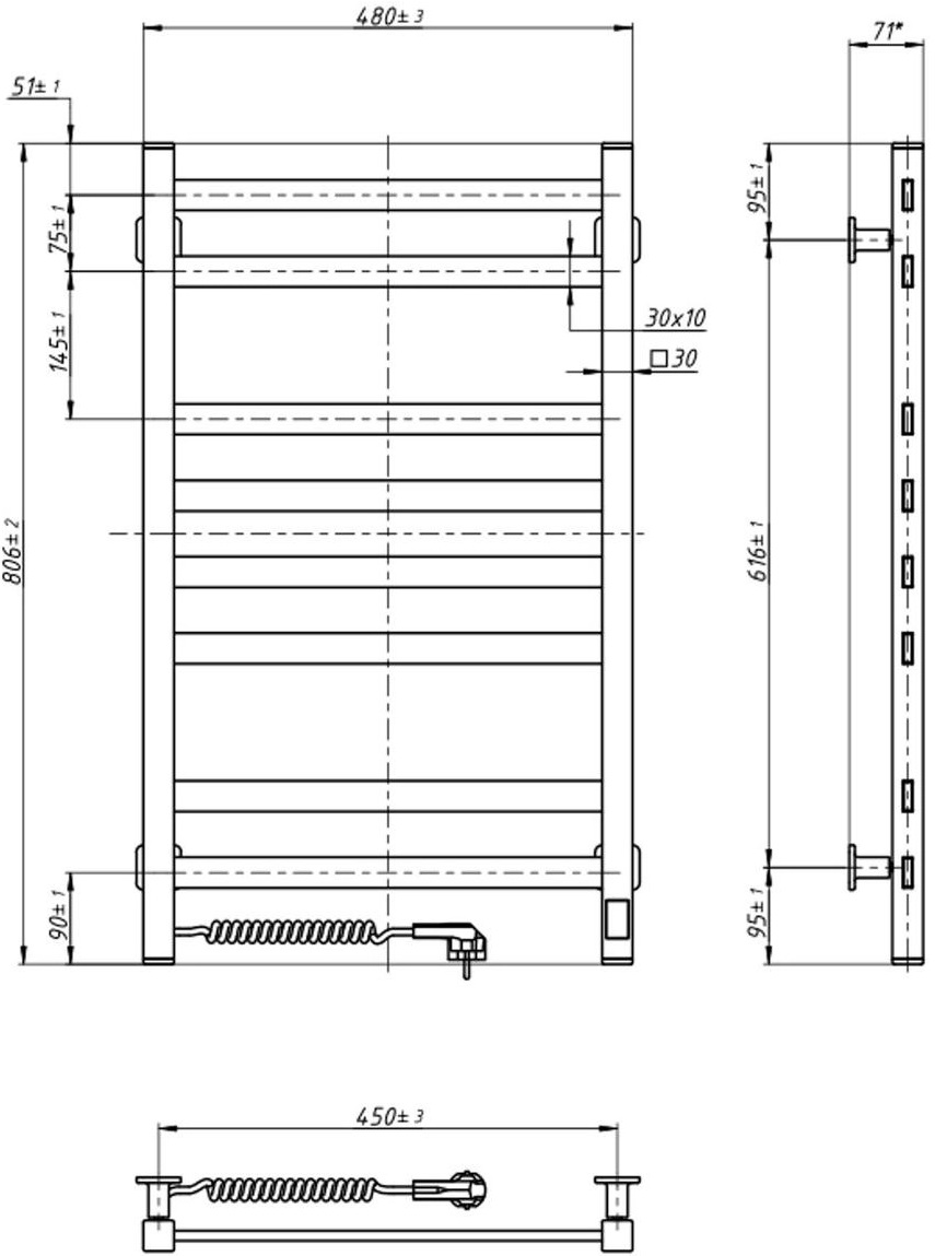 Navin Авангард 480x800 Sensor (12-928153-4880) Габаритні розміри