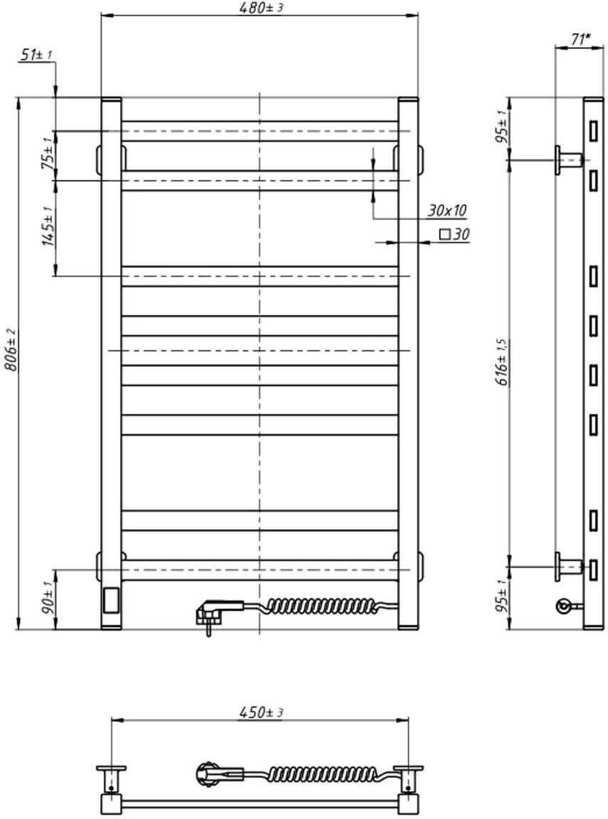 Navin Авангард 480x800 Sensor (12-928053-4880) Габаритні розміри