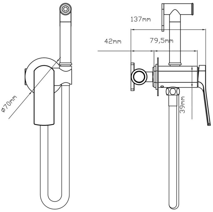 Q-Tap Slavonice QTSLA262CRM45915 Chrome Габаритные размеры