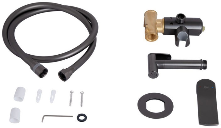 Набор для гигиенического душа Q-Tap Slavonice QTSLA262GMB45916 Gunmetal Black PVD отзывы - изображения 5