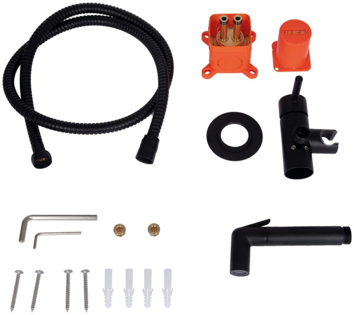 Набор для гигиенического душа Q-Tap Inspai-Varius QTINSVARBСRV00440001 Black Matt обзор - фото 8