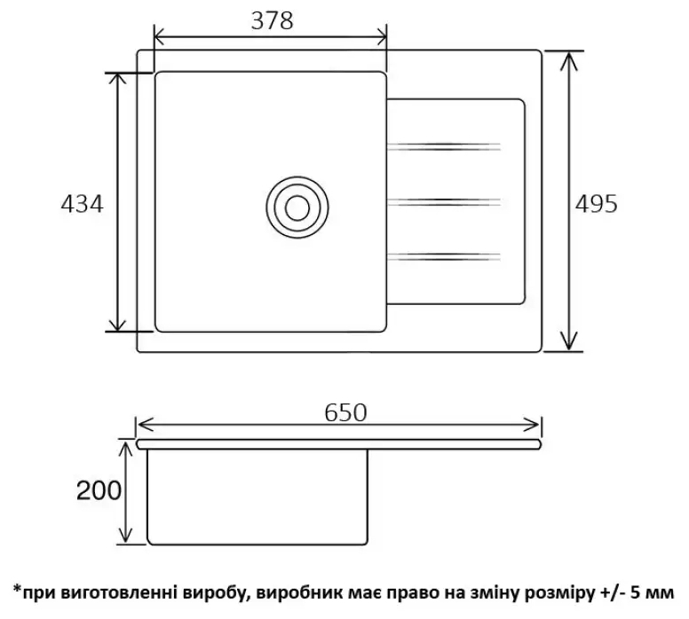 Ventolux Silvia 650x500x200 (White Quartz) Габаритные размеры