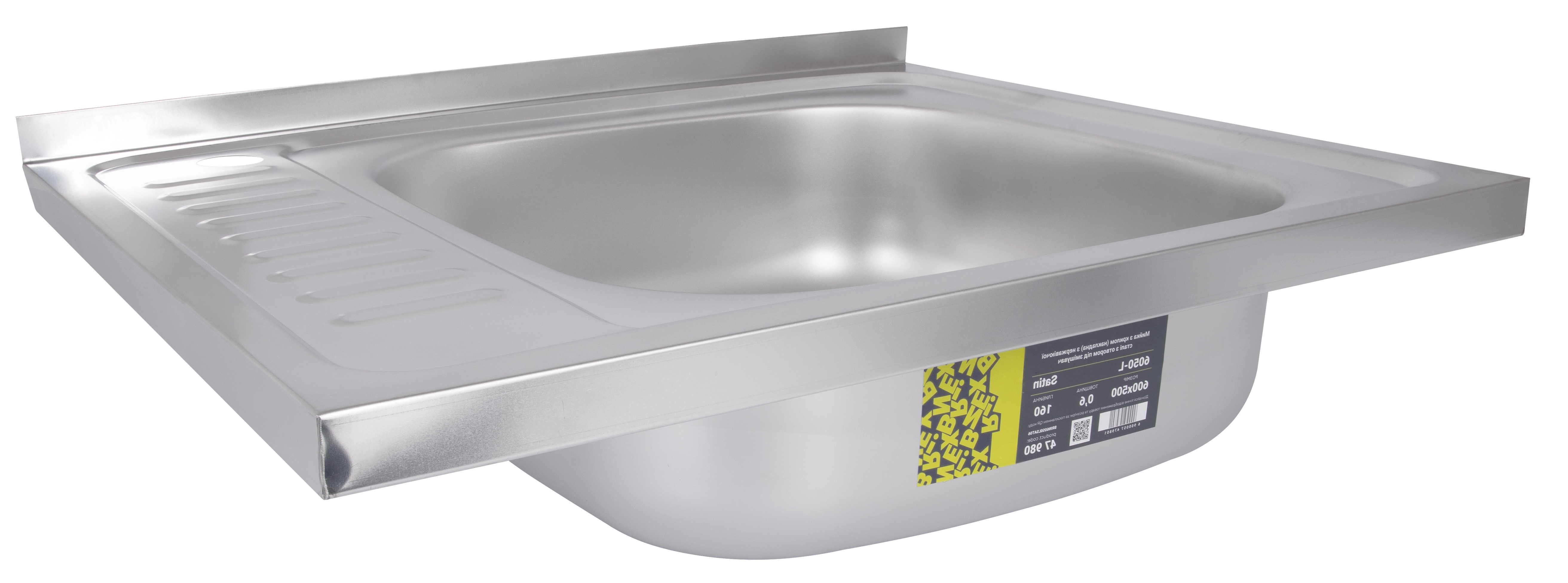 Кухонная мойка Brinex 6050-R 0,6 мм Satin (BRIN6050RSAT06) цена 1334 грн - фотография 2