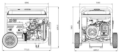 Genergy Turbo 5500 E (240047090) Габаритные размеры