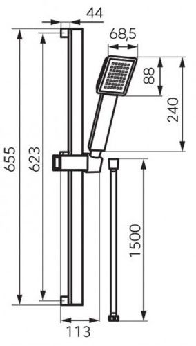 Ferro Algeo Square Sinus 3в1 N170B+BAQ2+BAQ21 Габаритные размеры