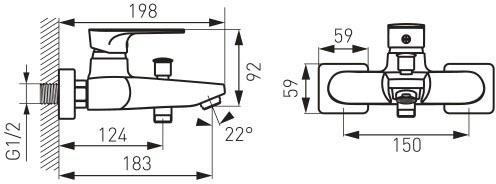 Ferro Algeo Square Sinus 3в1 N170B+BAQ2+BAQ21 Габаритные размеры