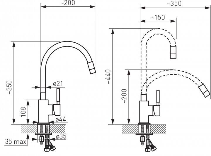 Ferro BFO1+BFO2+N340+BZA4C Габаритные размеры
