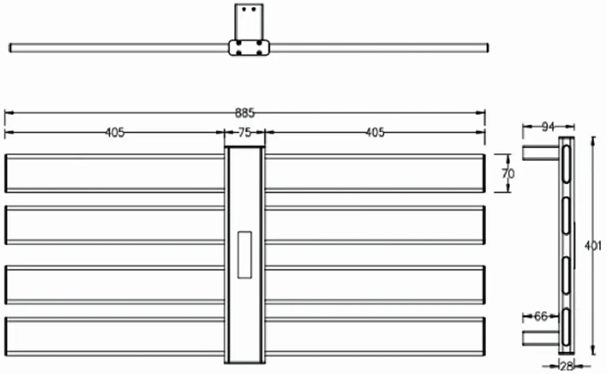 Solray XN-BK-501 Black Габаритные размеры