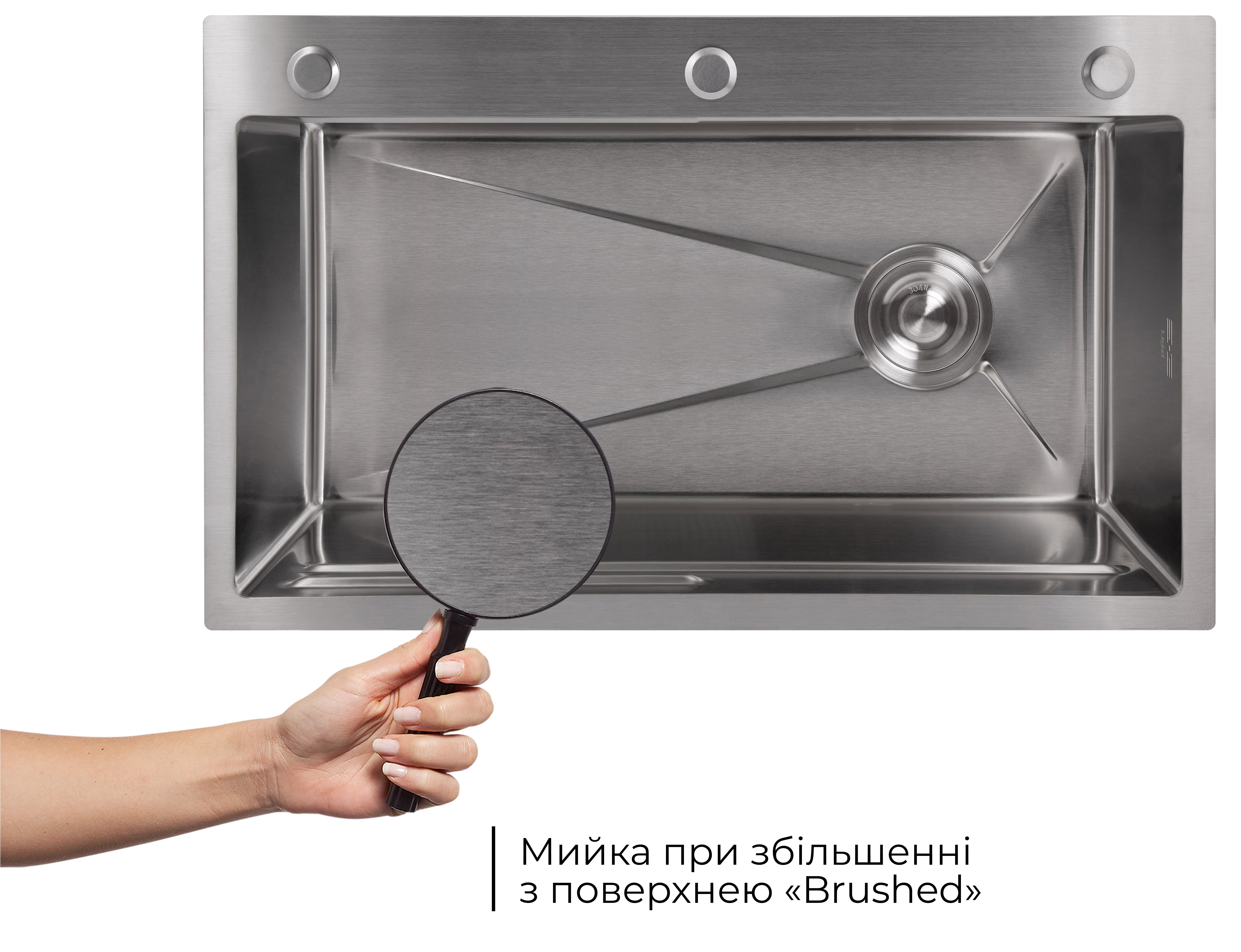 в продаже Кухонная мойка Lidz Handmade H7545 Brushed Steel 3,0/1,0 мм LDH7545BRU49457 - фото 3