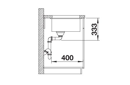 Blanco ROTAN 500-U Silgranit anthracite (523075) Габаритные размеры