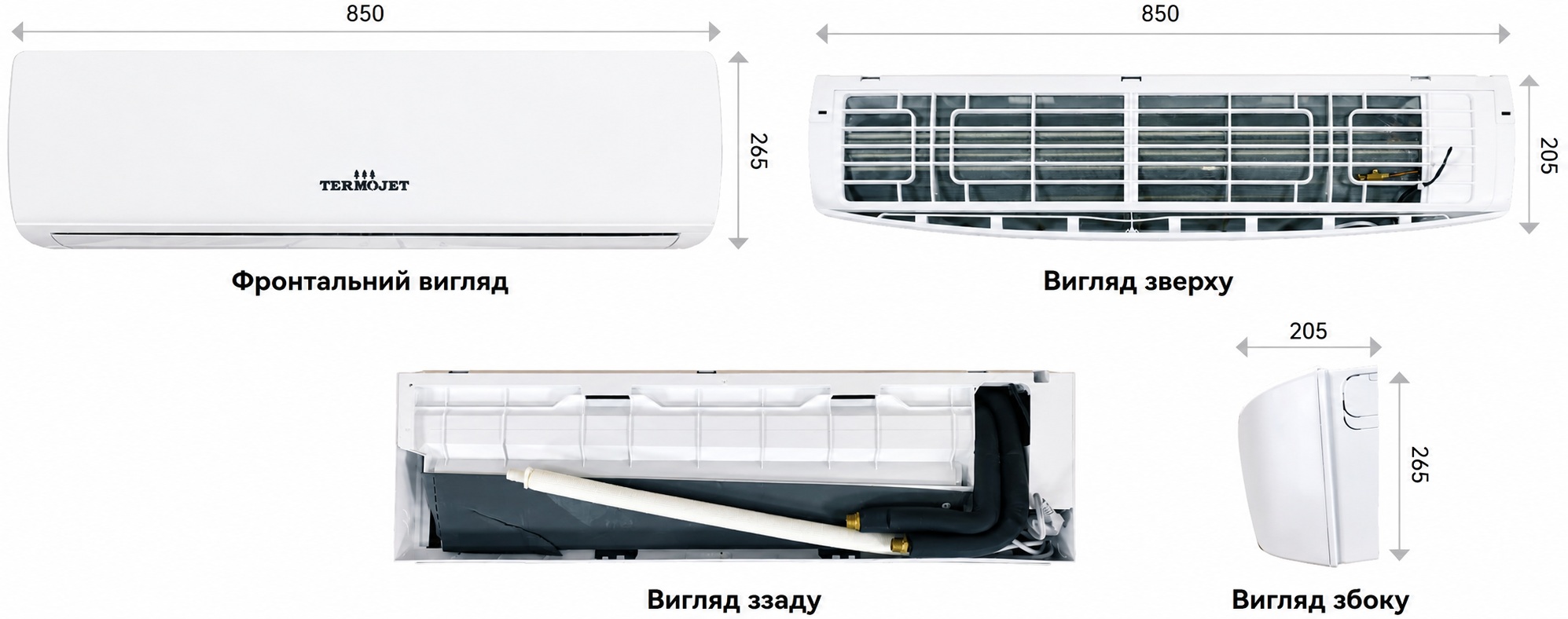 Termojet Wall 2P (54030620) Габаритные размеры