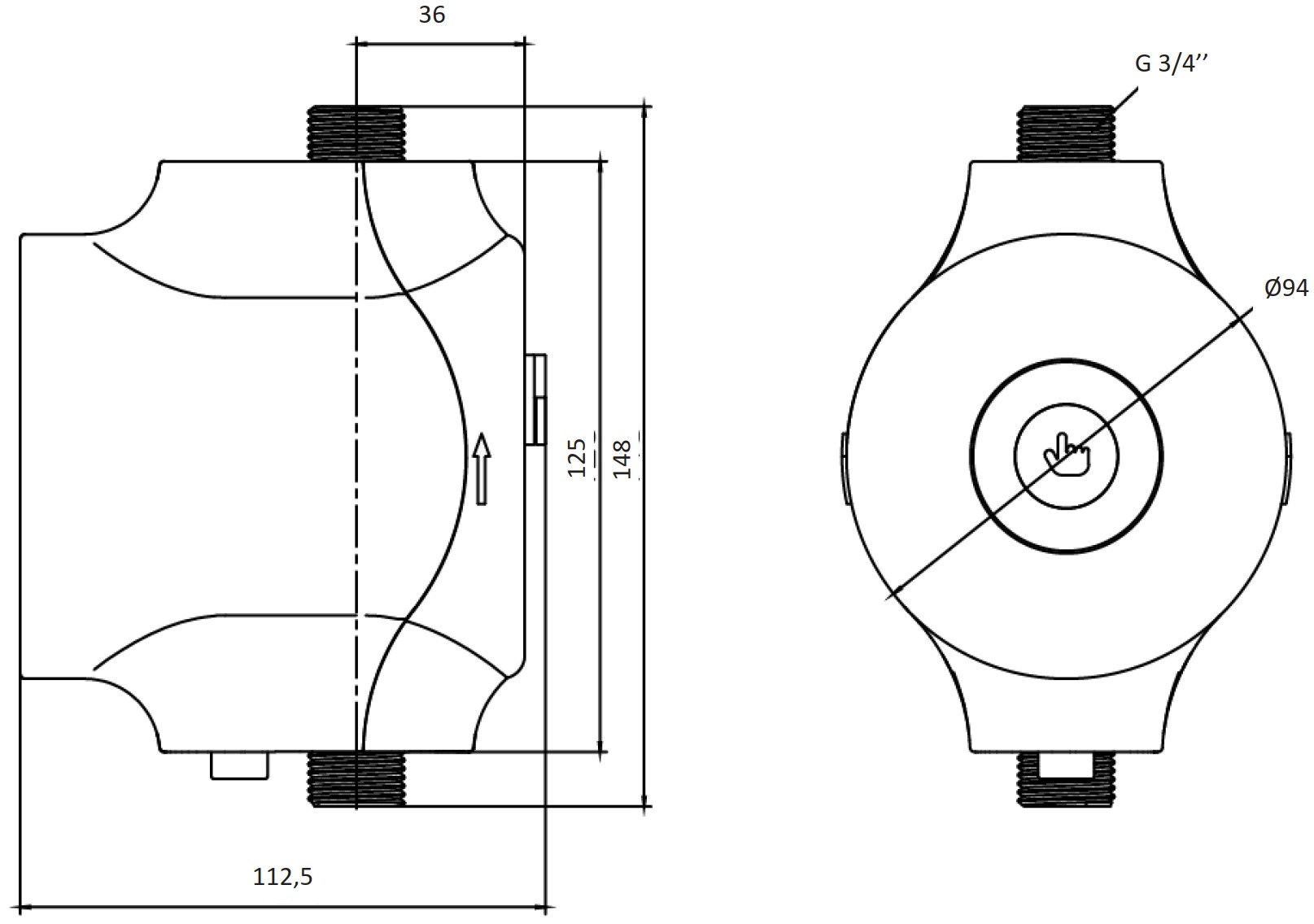 Termojet HBS24-12 (38241225) Габаритні розміри