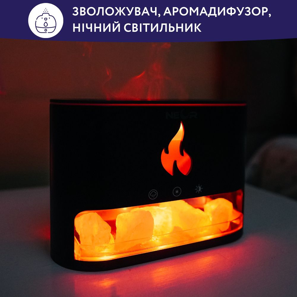 Зволожувач повітря Neor Flame Aroma 25ML10 BK ціна 1363 грн - фотографія 2