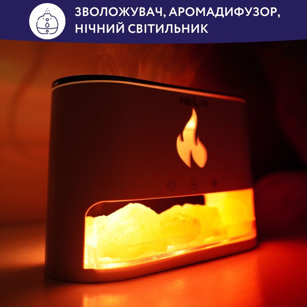 Увлажнитель воздуха Neor Flame Aroma 25ML10 WT цена 1363 грн - фотография 2
