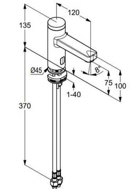 Kludi Zenta 3810039 Габаритные размеры