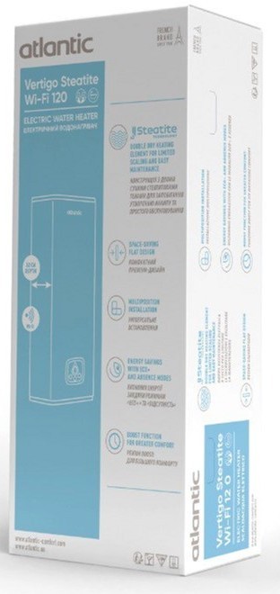 в продажу Водонагрівач Atlantic Vertigo Steatite WI-FI 120 ES-MP1002F250 WD (2250W) white (EG) - фото 3