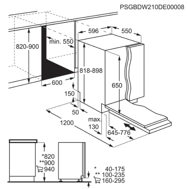 AEG FSB5360CZ Габаритные размеры