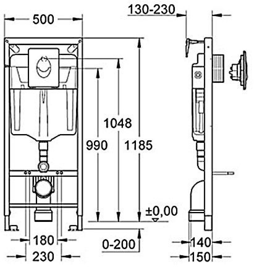 Grohe Rapid SL 38721000 Габаритні розміри
