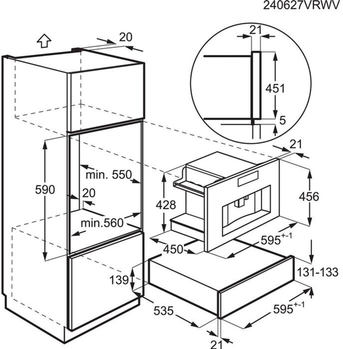 AEG TC8NK7B Габаритные размеры